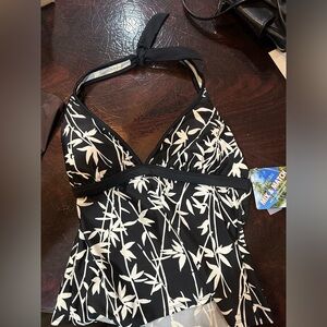 St. John’s Bay Black and White Halter Tankini